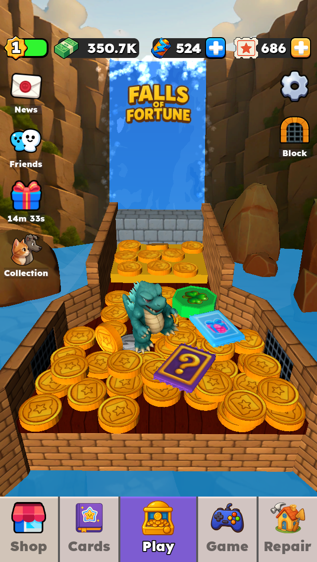 Coin pusher mechanic